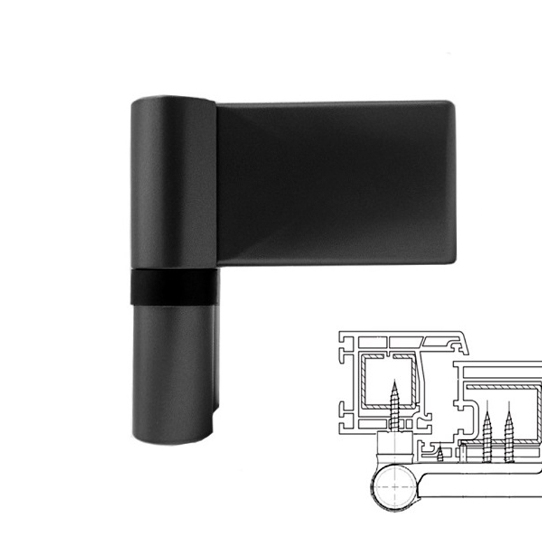 Петля дверная AT DHV наплав 15.0-20.0мм вес 140кг черный RAL9005 STROXX в Москве