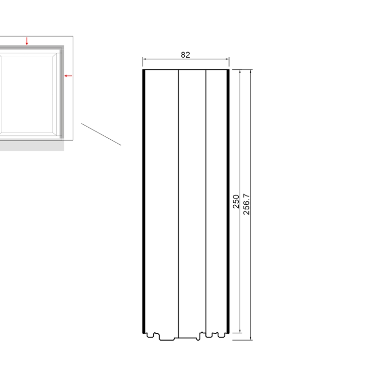 Профиль расширительный тёплый PVC/TK 30dB 250/256.7x82x3000 (VEKA 82) BLAUGELB в Казани_Изображение_2