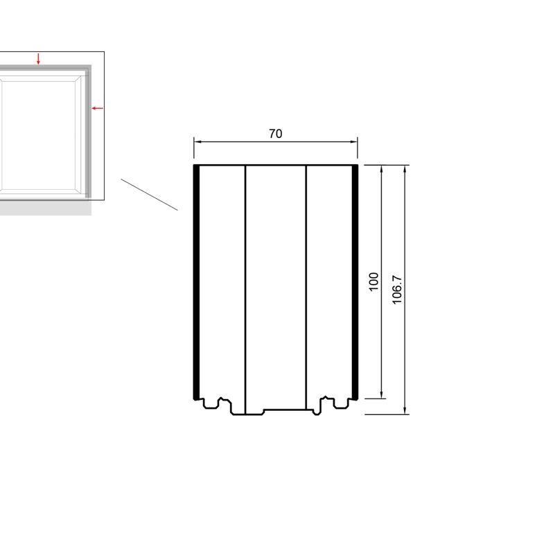 Профиль расширительный тёплый PVC/TK 30dB 100/106.7x70x3000 (VEKA 70) BLAUGELB в Москве_Изображение_2