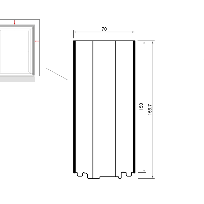 Профиль расширительный тёплый PVC/TK 30dB 150/156.7x70x3000 (VEKA 70) BLAUGELB в Москве_Изображение_2