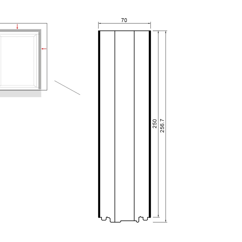 Профиль расширительный тёплый PVC/TK 30dB 250/256.7x70x3000 (VEKA 70) BLAUGELB в Москве_Изображение_2