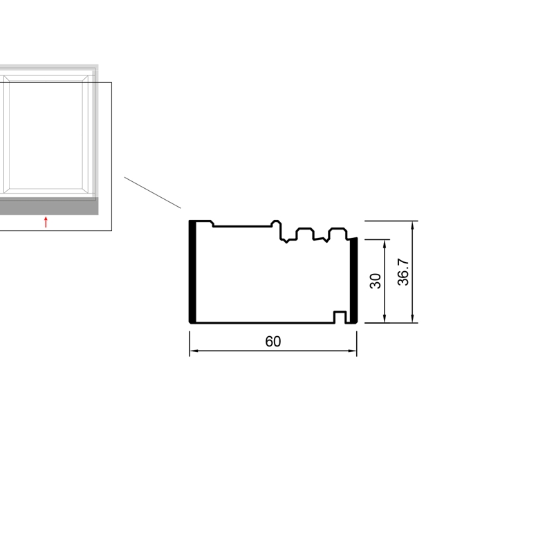 Профиль цокольный изоляционный PVC/TK 30/36.7x60x3000 (VEKA 82) BLAUGELB в Казани_Изображение_2