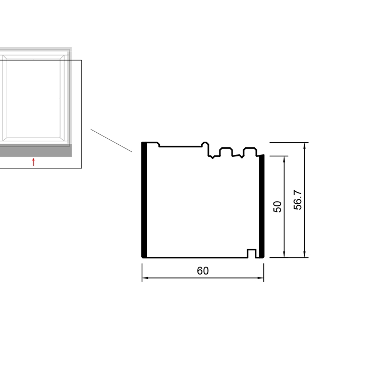 Профиль цокольный изоляционный PVC/TK 50/56.7x60x3000 (VEKA 82) BLAUGELB в Казани_Изображение_2
