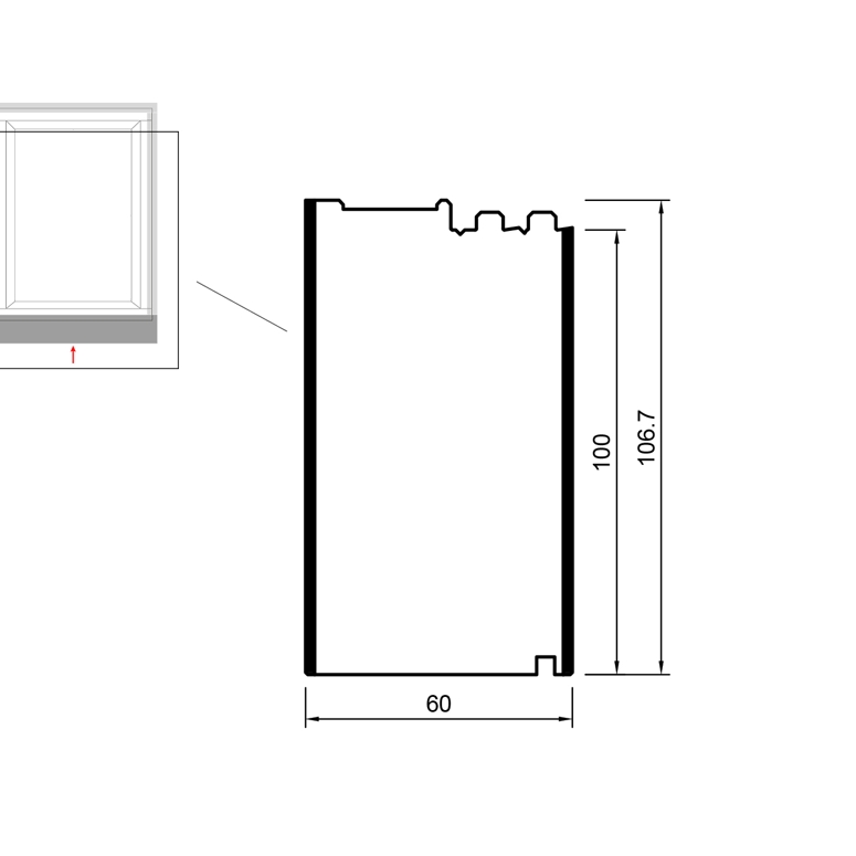 Профиль цокольный изоляционный PVC/TK 100/106.7x60x3000 (VEKA 82) BLAUGELB в Казани_Изображение_2