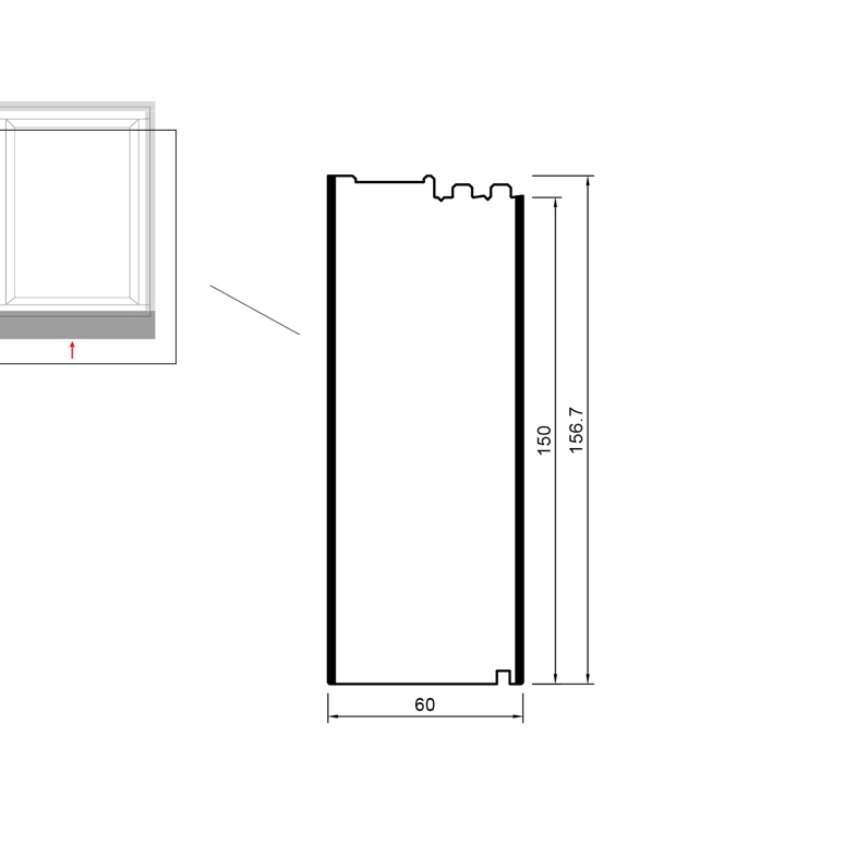Профиль цокольный изоляционный PVC/TK 150/156.7x60x3000 (VEKA 82) BLAUGELB в Казани_Изображение_2