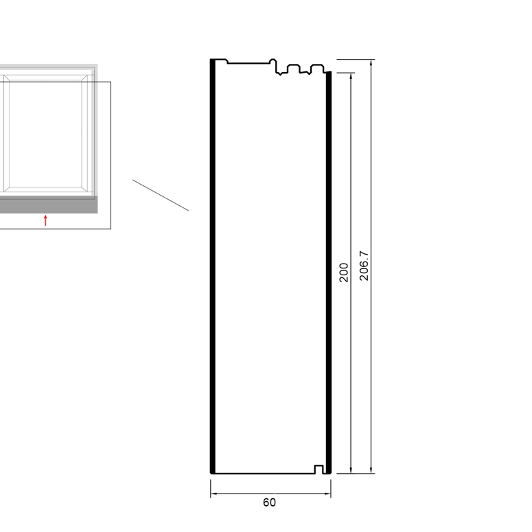 Профиль цокольный изоляционный PVC/TK 200/206.7x60x3000 (VEKA 82) BLAUGELB в Казани_Изображение_2