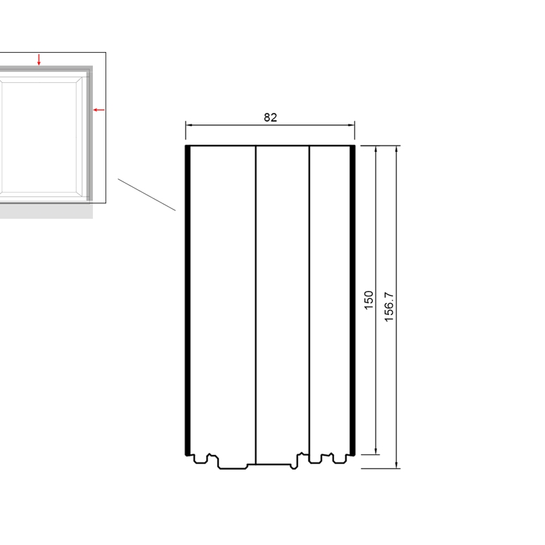 Профиль расширительный тёплый PVC/TK 30dB 150/156.7x82x3000 (VEKA 82) BLAUGELB в Москве_Изображение_2