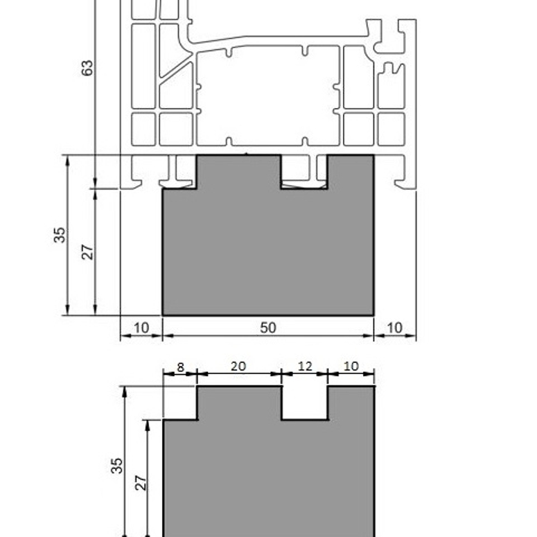 Профиль теплый подставочный фрезерованный  27/35X50X1200MM (РROPLEX PREMIUM, HIT) BLAUGELB в Самаре