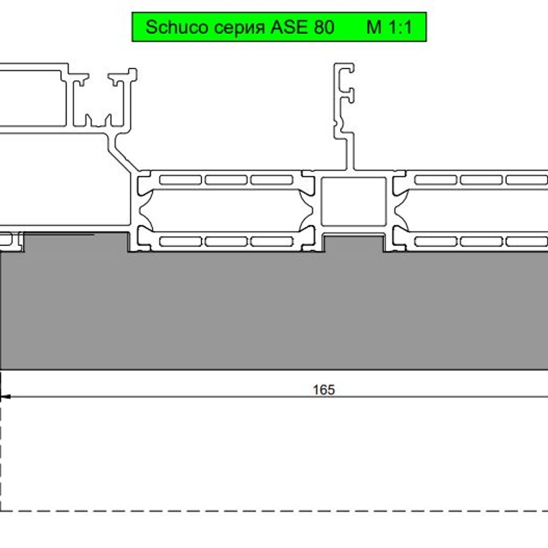 Профиль цокольный изоляционный фрезерованный  65/70X165X1200MM Т2 (Schuco ASE 80) BLAUGELB в Казани