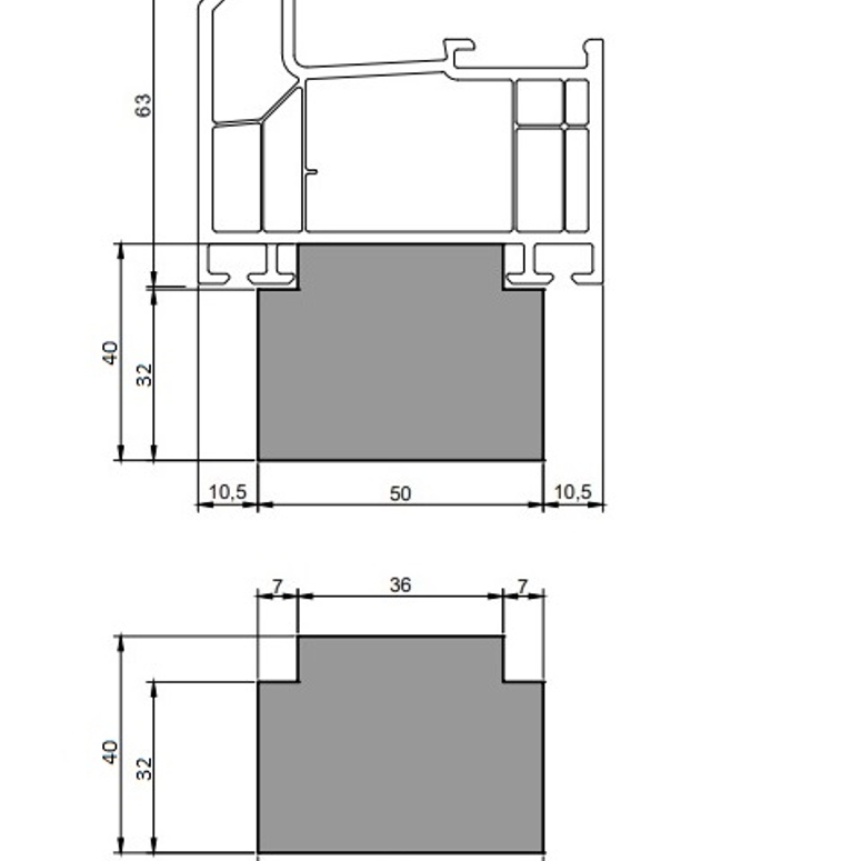 Профиль тёплый подставочный фрезерованный 32/40X50X1200MM (DeceuninckFavorit/Favorit Platinum) в Москве