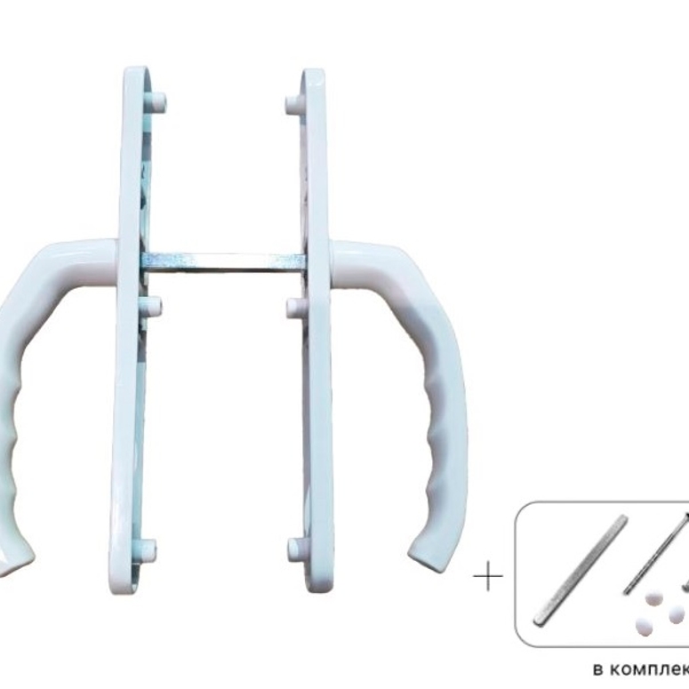 Гарнитур дверной нажимной LXB дизайн 92-30 мм белый RAL9016 STROXX в Москве_Изображение_1