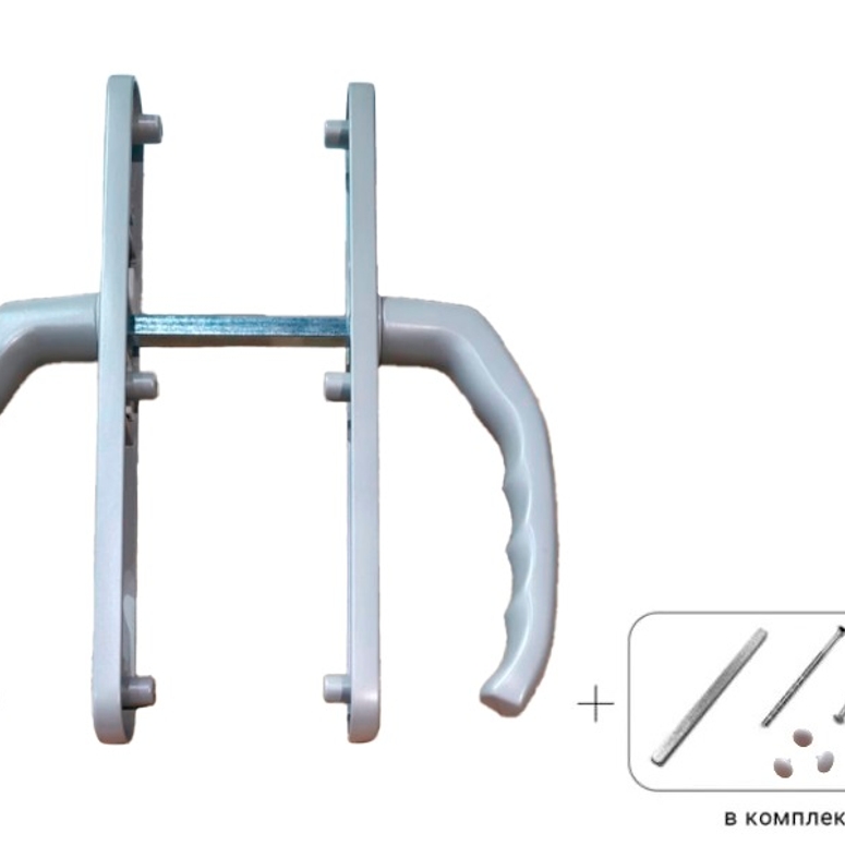 Гарнитур дверной нажимной LXB дизайн 92-30 мм серебристо-серый матовый RAL9006 STROXX в Казани_Изображение_2