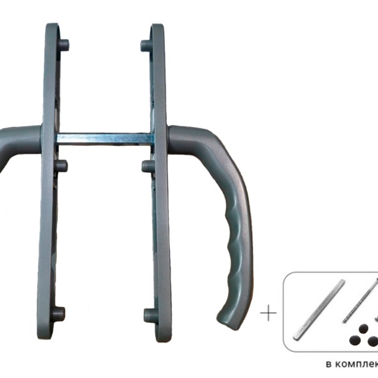 Гарнитур дверной нажимной LXB дизайн 92-30 мм серый RAL9007 STROXX в Москве_Изображение_1