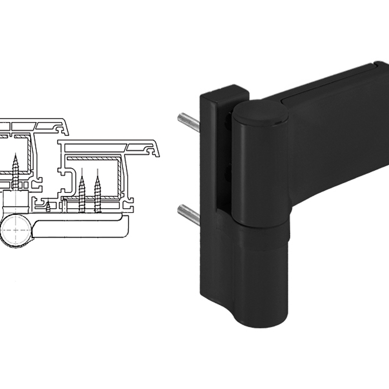 Петля дверная STV 140 кг 15-20 мм черная RAL9005 STROXX в Москве