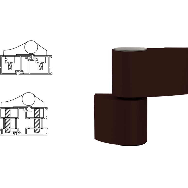Петля дверная 2-х секционная Libra VX коричневая RAL8017 STROXX в Москве