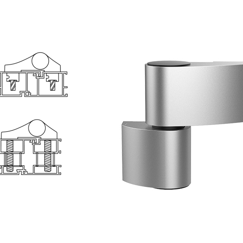 Петля дверная 2-х секционная Libra VX серебристая RAL9006 STROXX в Москве