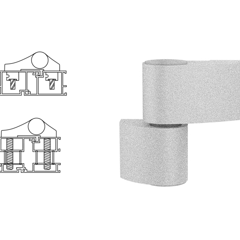 Петля дверная 2-х секционная Libra VX неокрашеная STROXX в Москве