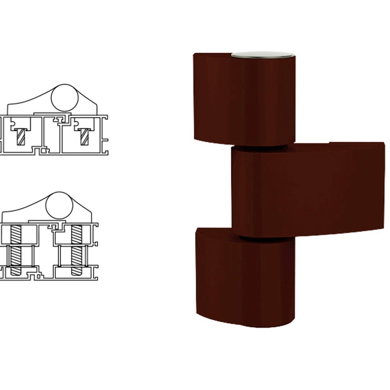Петля дверная 3-х секционная Libra VX коричневая RAL8017 STROXX в Москве