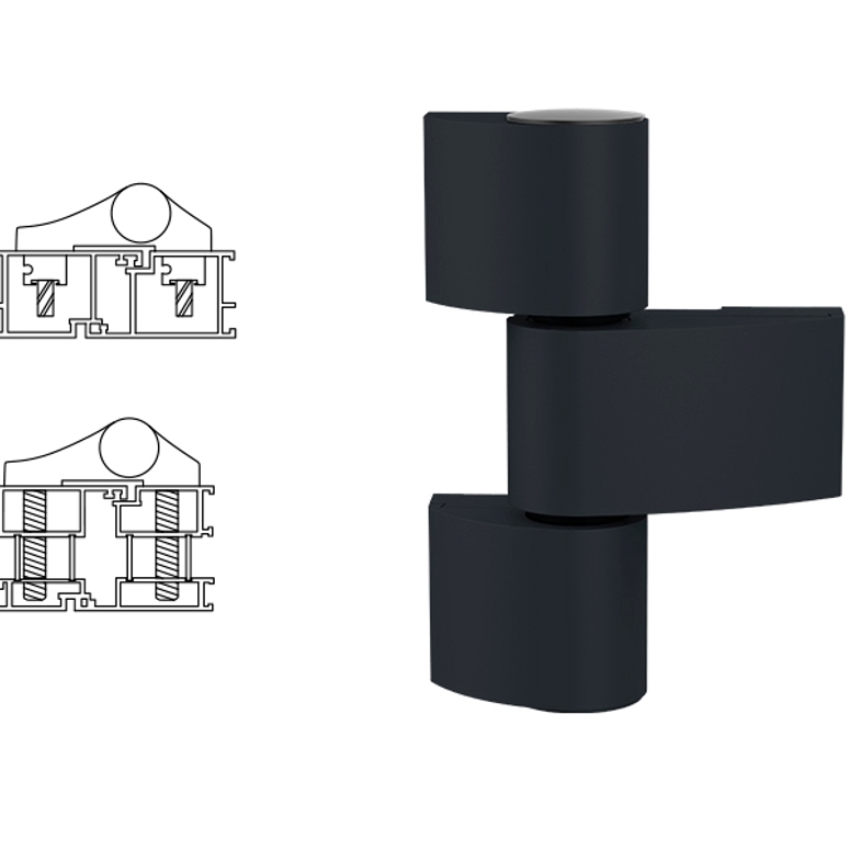 Петля дверная 3-х секционная Libra VX антрацит RAL7024 STROXX в Москве