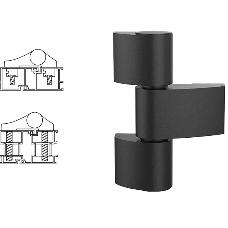 Петля дверная 3-х секционная Libra VX черная RAL9005 STROXX в Москве
