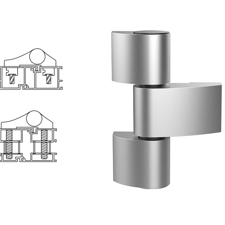 Петля дверная 3-х секционная Libra VX серебристая RAL9006 STROXX в Москве