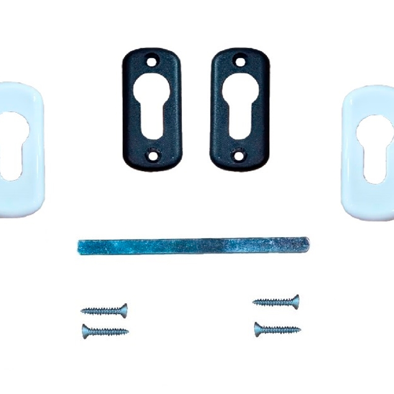 Ручка дверная двусторонняя с розетками под цилиндр MIA белая RAL9016 STROXX в Санкт-Петербурге_Изображение_3