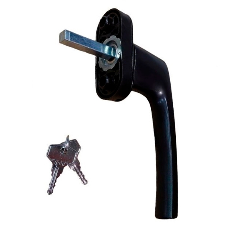 Ручка оконная с ключом R дизайн 37 мм черная RAL9005 STROXX в Санкт-Петербурге