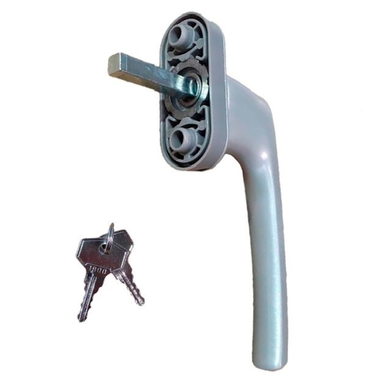 Ручка оконная с ключом R дизайн 37 мм серебристая RAL9006 STROXX в Санкт-Петербурге