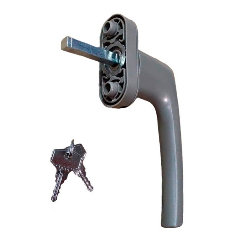 Ручка оконная с ключом R дизайн 37 мм серая RAL9007 STROXX в Санкт-Петербурге