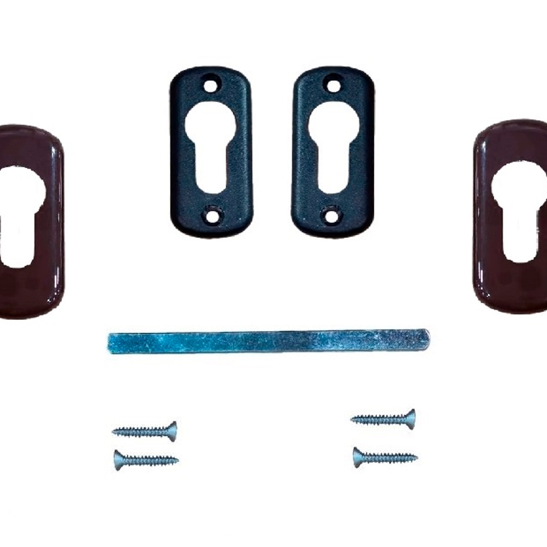 Ручка дверная двусторонняя с розетками под цилиндр MIA коричневая RAL8017 STROXX в Санкт-Петербурге_Изображение_3