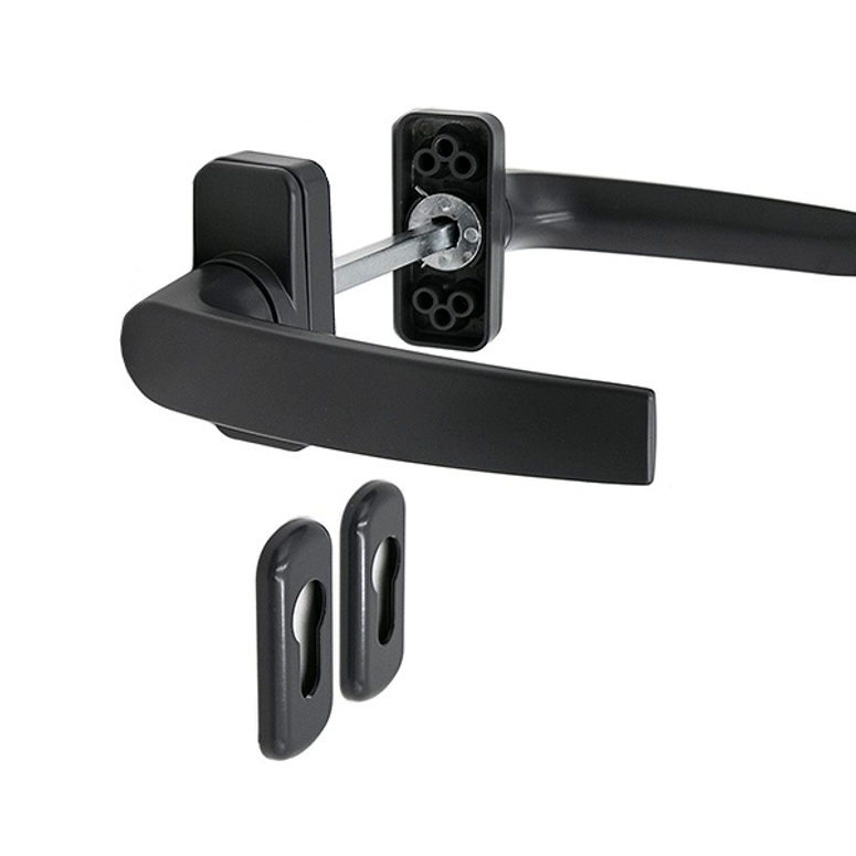 Ручка дверная двусторонняя с розетками под цилиндр MIA антрацит RAL7024 STROXX в Уфе