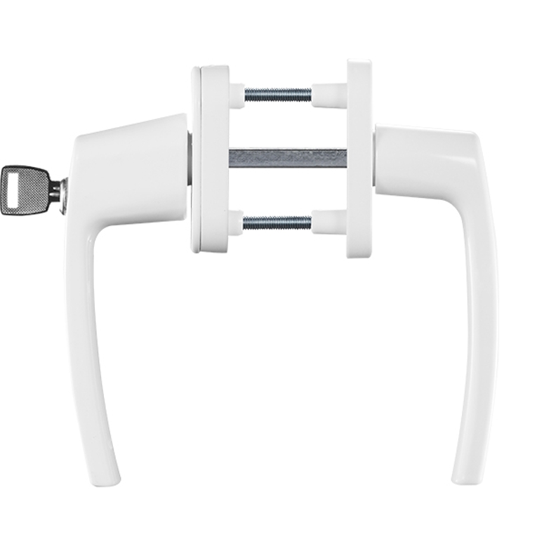 Ручка балконная с ключом двусторонняя R дизайн M5*100 белая RAL9016 STROXX в Москве