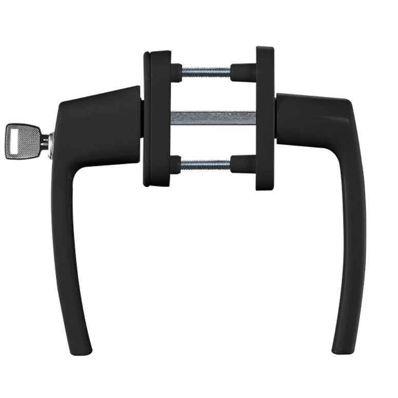 Ручка балконная с ключом двусторонняя R дизайн M5*100 черная RAL9005 STROXX в Москве