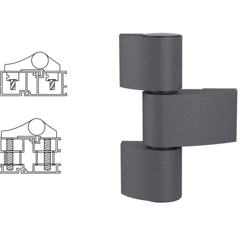 Петля дверная 3-х секционная Libra VX серая RAL9007 STROXX в Москве