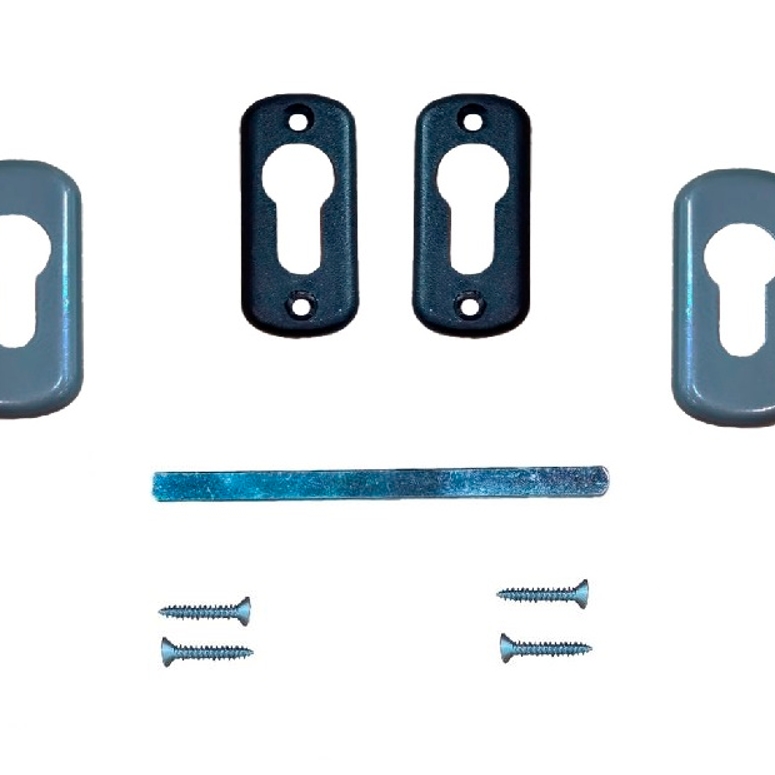 Ручка дверная двусторонняя с розетками под цилиндр MIA серая RAL9007 STROXX в Санкт-Петербурге_Изображение_3