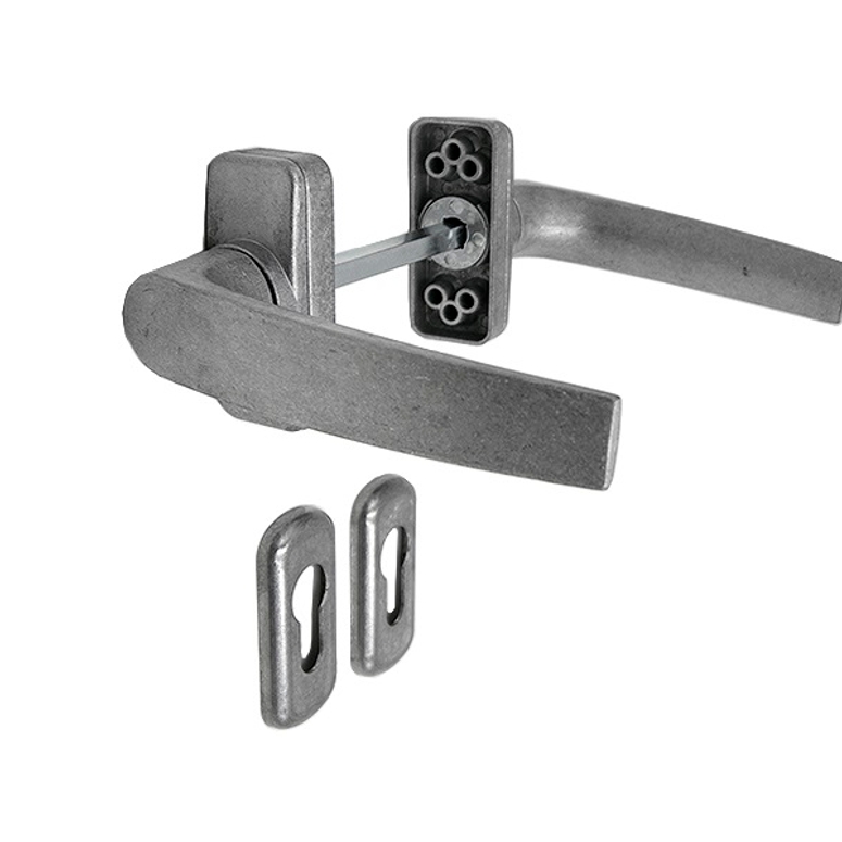 Ручка дверная двусторонняя с розетками под цилиндр MIA неокрашенная STROXX в Уфе