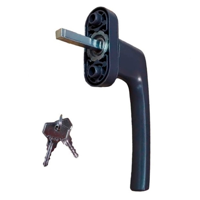 Ручка оконная с ключом R дизайн 37 мм антрацит RAL7024 STROXX в Санкт-Петербурге