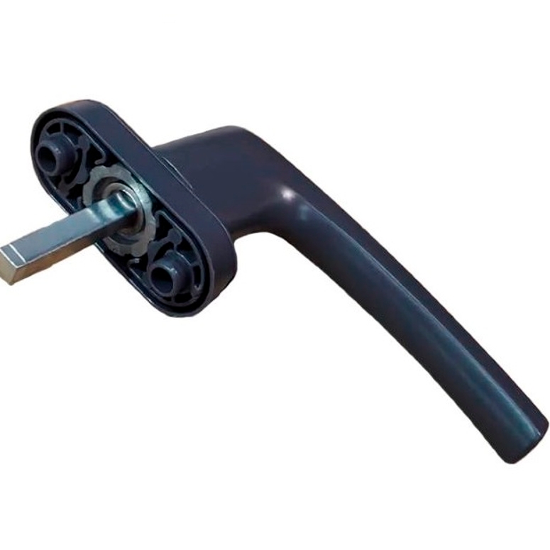 Ручка оконная с ключом R дизайн 37 мм антрацит RAL7024 STROXX в Санкт-Петербурге_Изображение_2