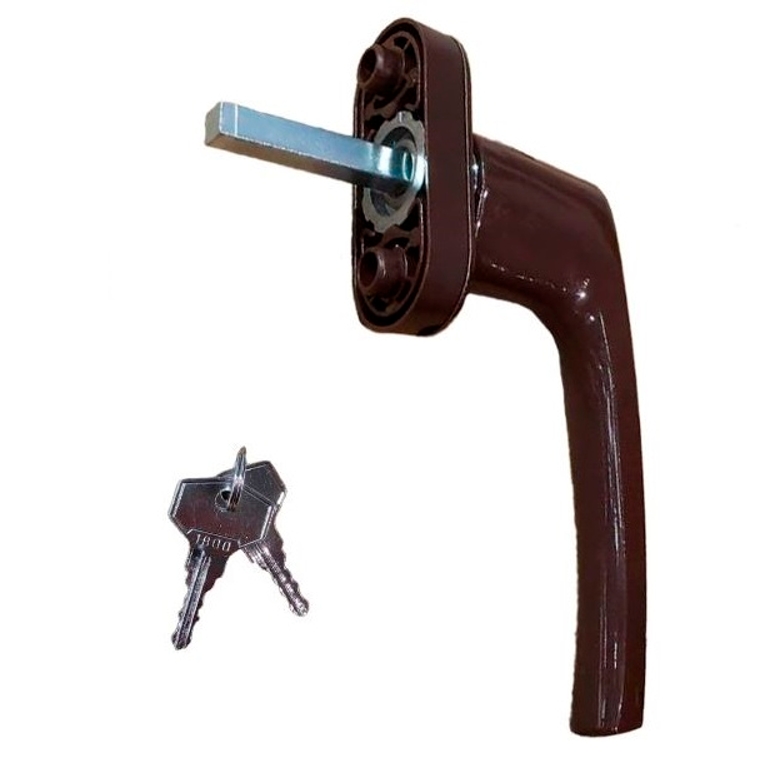 Ручка оконная с ключом R дизайн 37 мм коричневая RAL8017 STROXX в Санкт-Петербурге