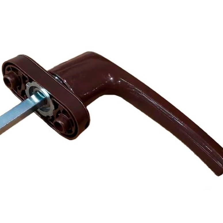 Ручка оконная с ключом R дизайн 37 мм коричневая RAL8017 STROXX в Санкт-Петербурге_Изображение_2