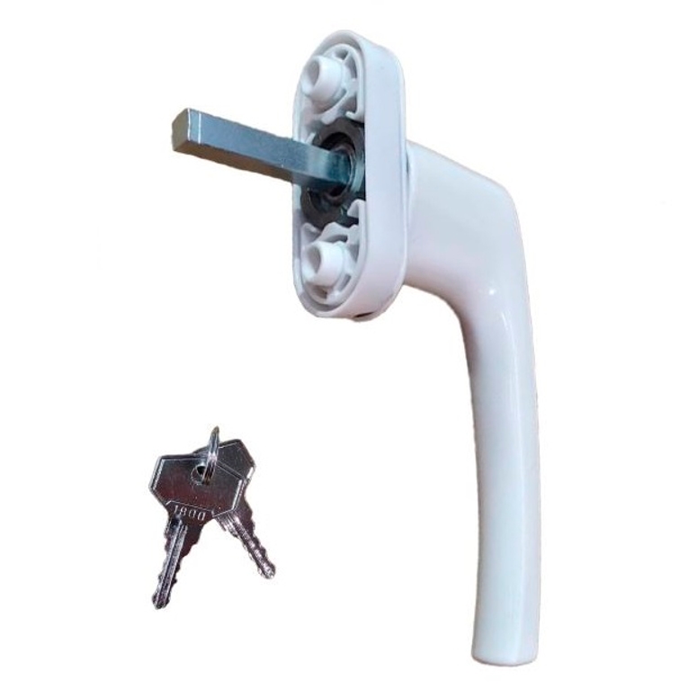 Ручка оконная с ключом R дизайн 37 мм белая RAL9016 STROXX в Санкт-Петербурге