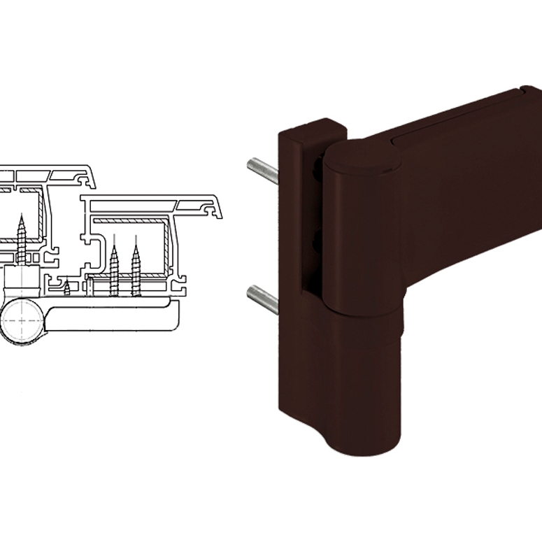 Петля дверная STV 140 кг 15-20 мм коричневая RAL8017 STROXX в Москве