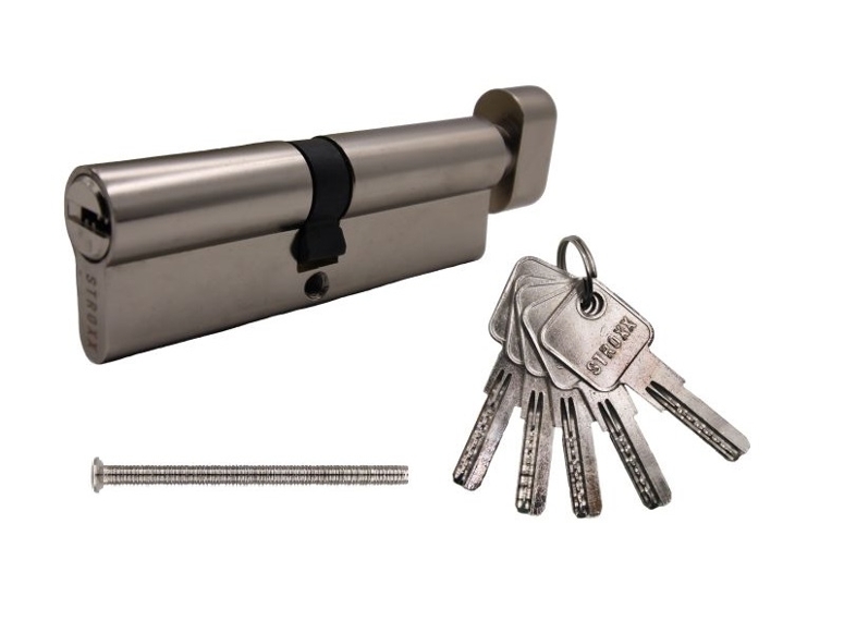 Евроцилиндр 130(80x50В) 5 ключей с вертушкой никель STROXX в Москве Евроцилиндр 130(80x50В) 5 ключей с вертушкой никель STROXX в Москве