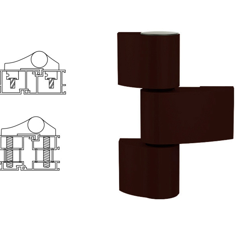 Петля дверная 3-х секционная Libra VX коричневая RAL8019 STROXX в Москве