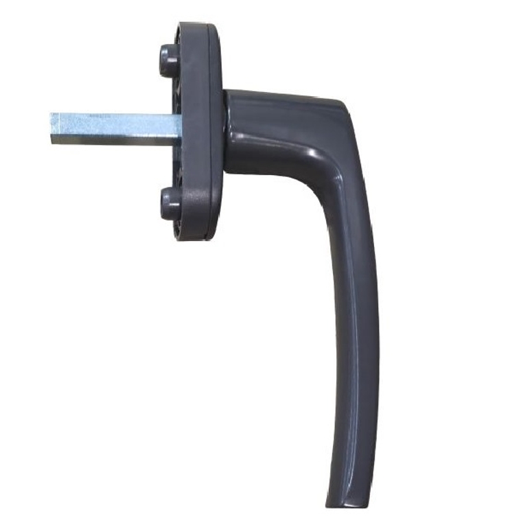 Ручка оконная R дизайн 37 мм коричневая RAL8019 STROXX в Новосибирске