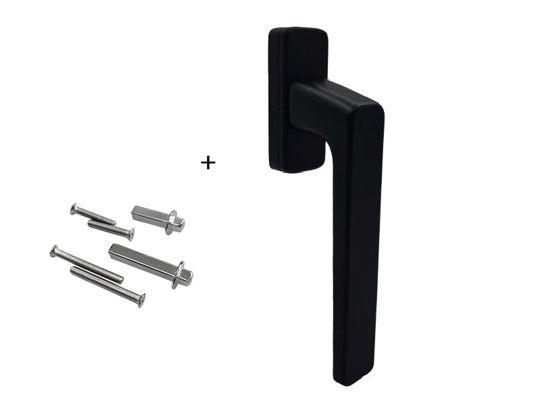 Ручка оконная с крепежом GL 25-37мм, черная RAL9005 STROXX в Москве