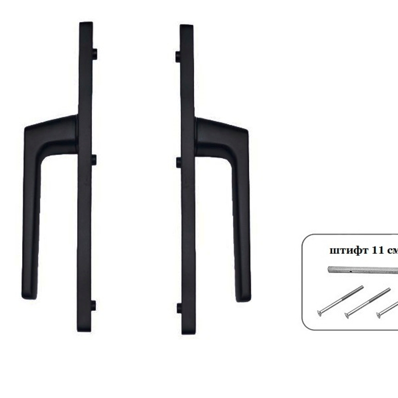 Гарнитур дверной нажимной GL 92-28 мм черный RAL9005 STROXX в Москве_Изображение_2
