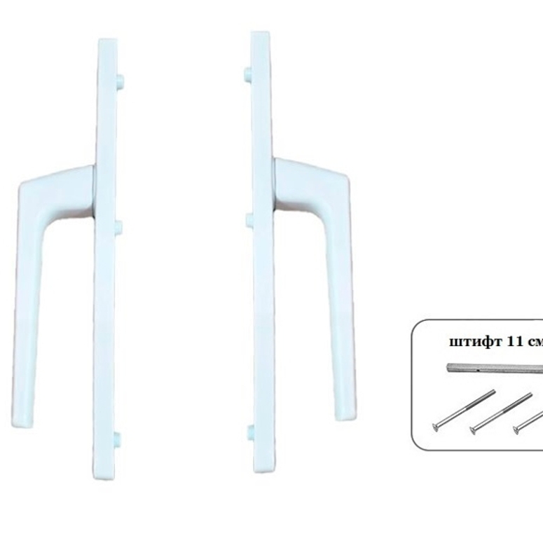 Гарнитур дверной нажимной GL 92-28 мм белый RAL9016 STROXX в Москве_Изображение_2