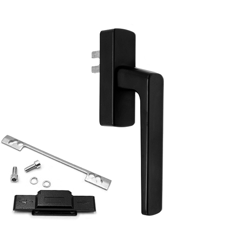 Ручка оконная GL U-адаптер, черная RAL9005 STROXX в Казани