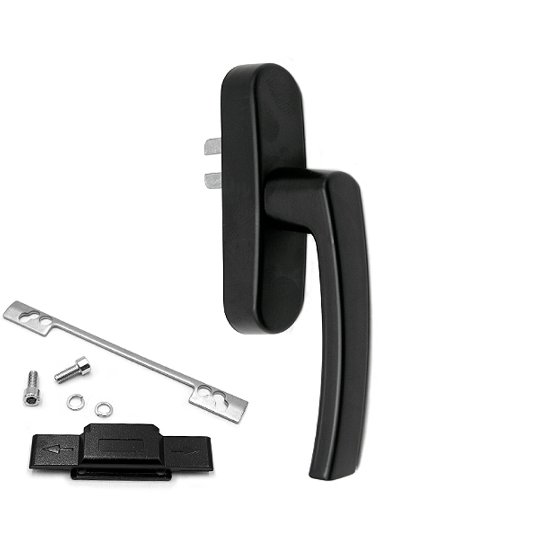 Ручка оконная R U-адаптер 98-104, черная RAL9005 STROXX в Казани